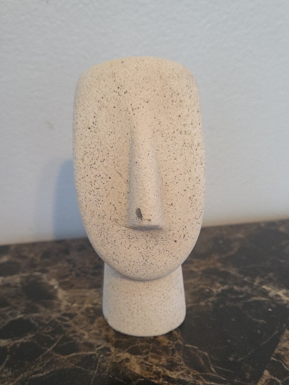 Vintage Cycladic Art Head Sculpture Figurine Made in Greece Minimalist Modernist